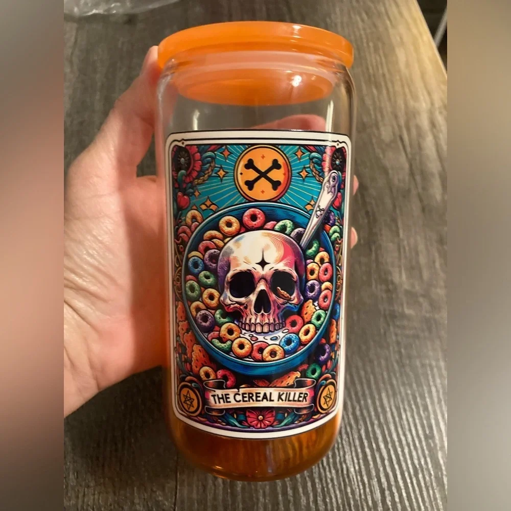 Hand Crafted Cereal Killer Glass Tumbler